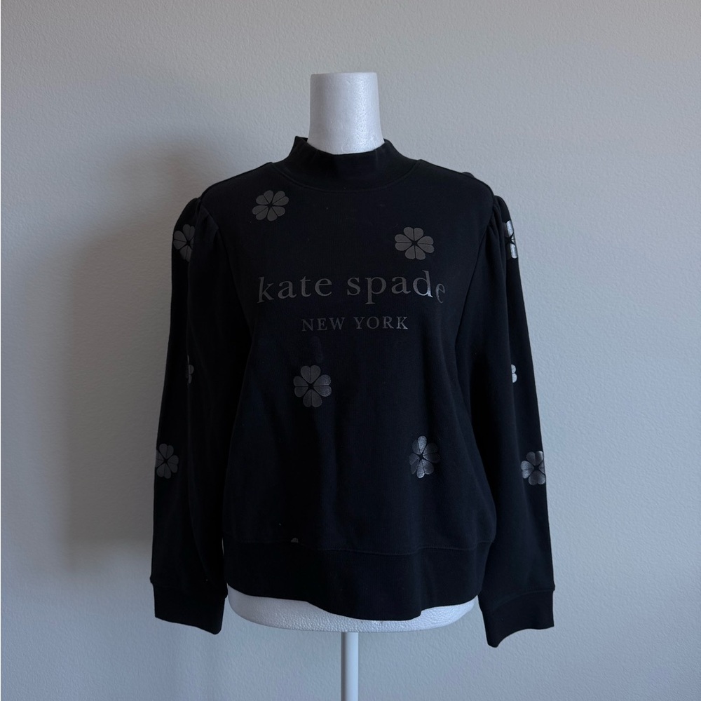 Kate Spade - Black Sweatshirt with Floral Accents